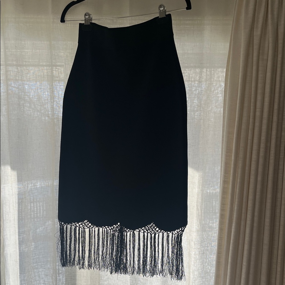 Elegant Black Fringe Skirt